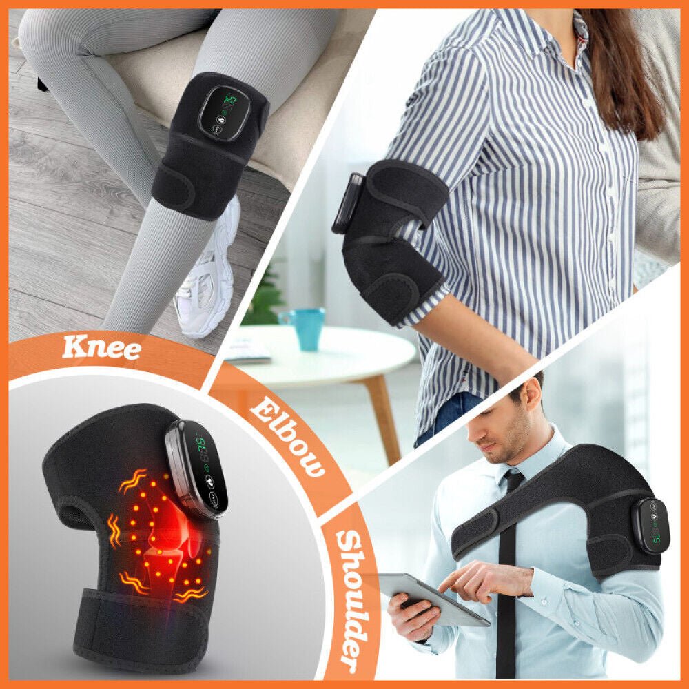 3 in 1 Electric Heating Vibration Knee Joint Brace Therapy Shoulder Pain Relief - Ammpoure Wellbeing