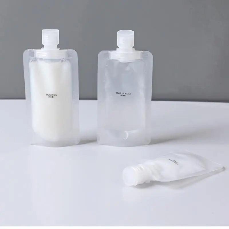 30/50ml Lotion Dispenser Bag Travel Reusable Pouches Shampoo Liquid Leakproof Refillable Cosmetic Packaging Storage Container - Ammpoure Wellbeing