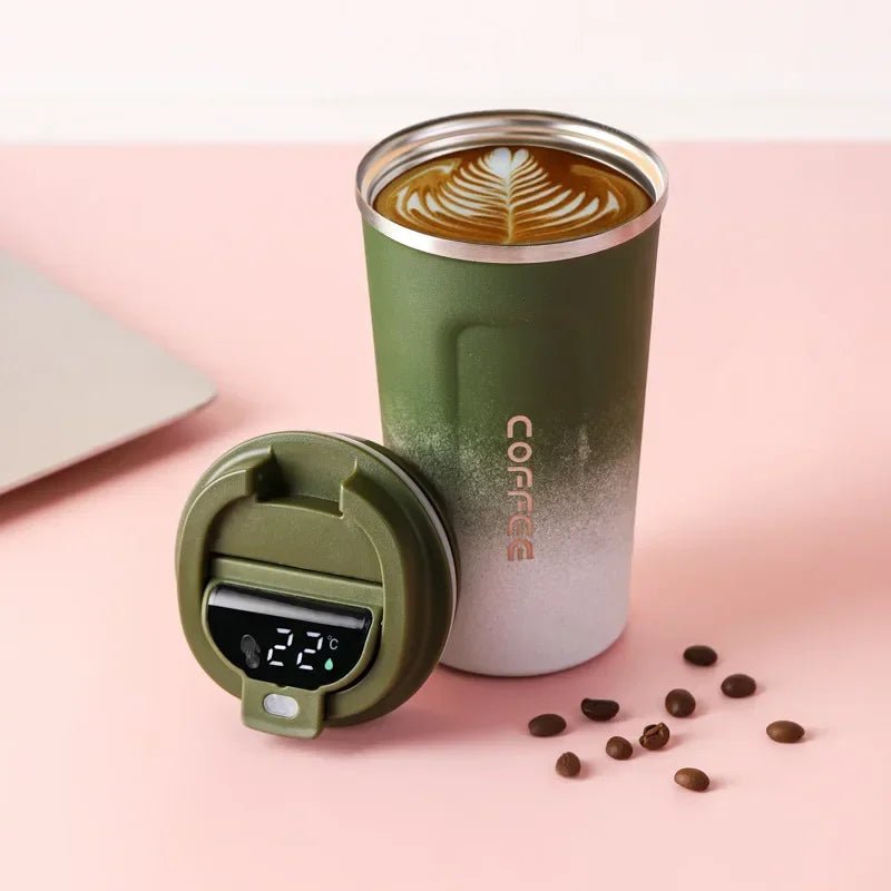 380/510ml Thermos Coffee Mug Stainless Steel Coffee Cup Temperature Display Vacuum Flask Thermal Tumbler Insulated Water Bottle - Ammpoure Wellbeing