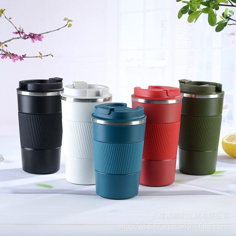 380ml/510ml Double Stainless Steel 304 Coffee Thermos Mug with Non - slip Case Car Vacuum Flask Travel Insulated Bottle - Ammpoure Wellbeing