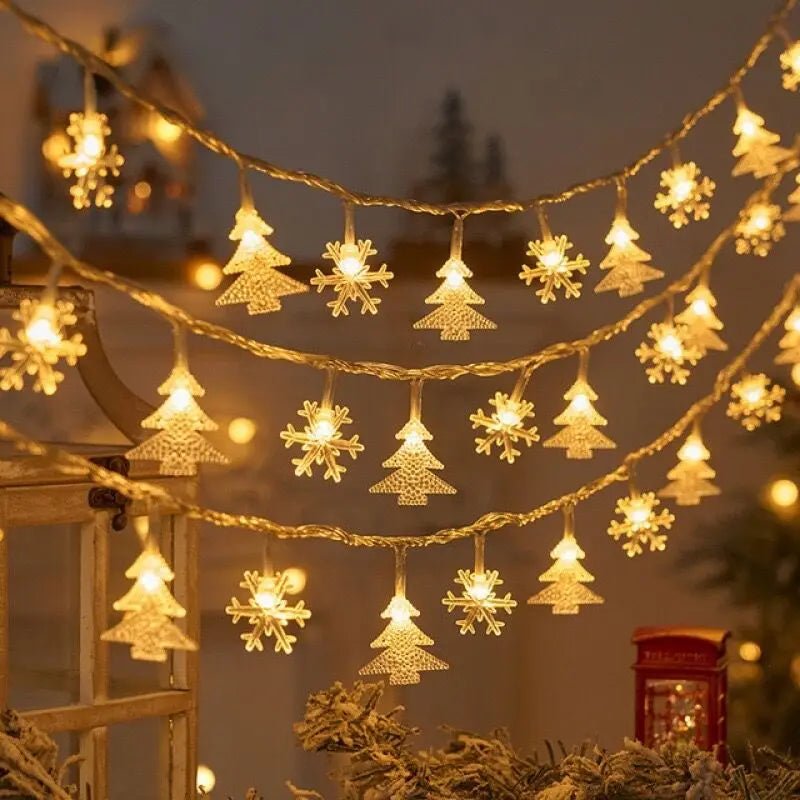 3M 2024 Christmas Decoration for Home Christmas Lights Snowflake String Lights Fairy LED Lamp New Year 2025 Tree Garden Noel 6 - Ammpoure Wellbeing