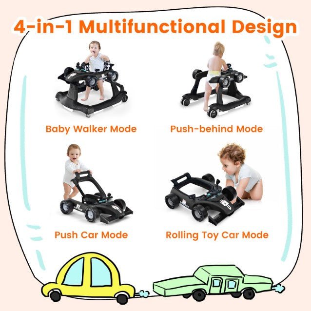 4 - In - 1 Baby Push Walker with Adjustable Height and Speed - Ammpoure Wellbeing