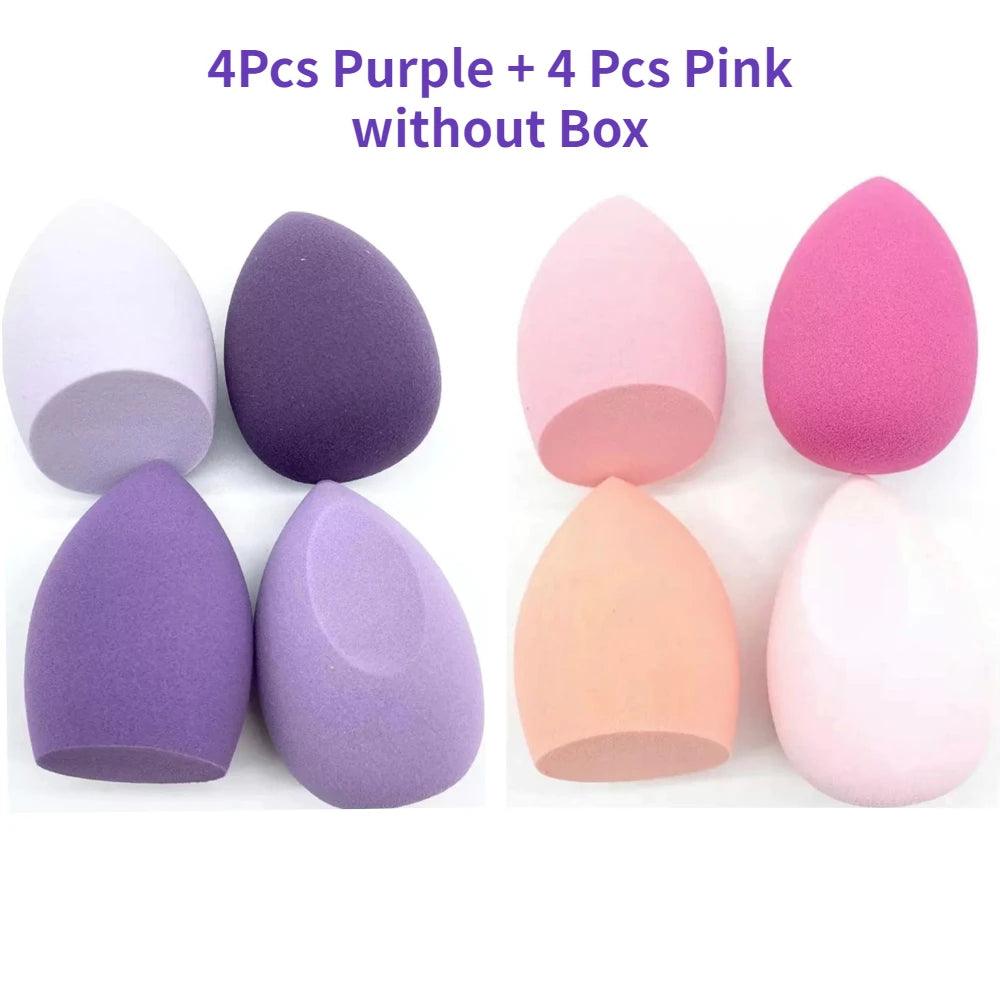 4/8pcs Makeup Sponge Blender Beauty Egg Cosmetic Puff Soft Foundation Sponges Powder Puff Women Make Up Accessories Beauty Tools - Ammpoure Wellbeing