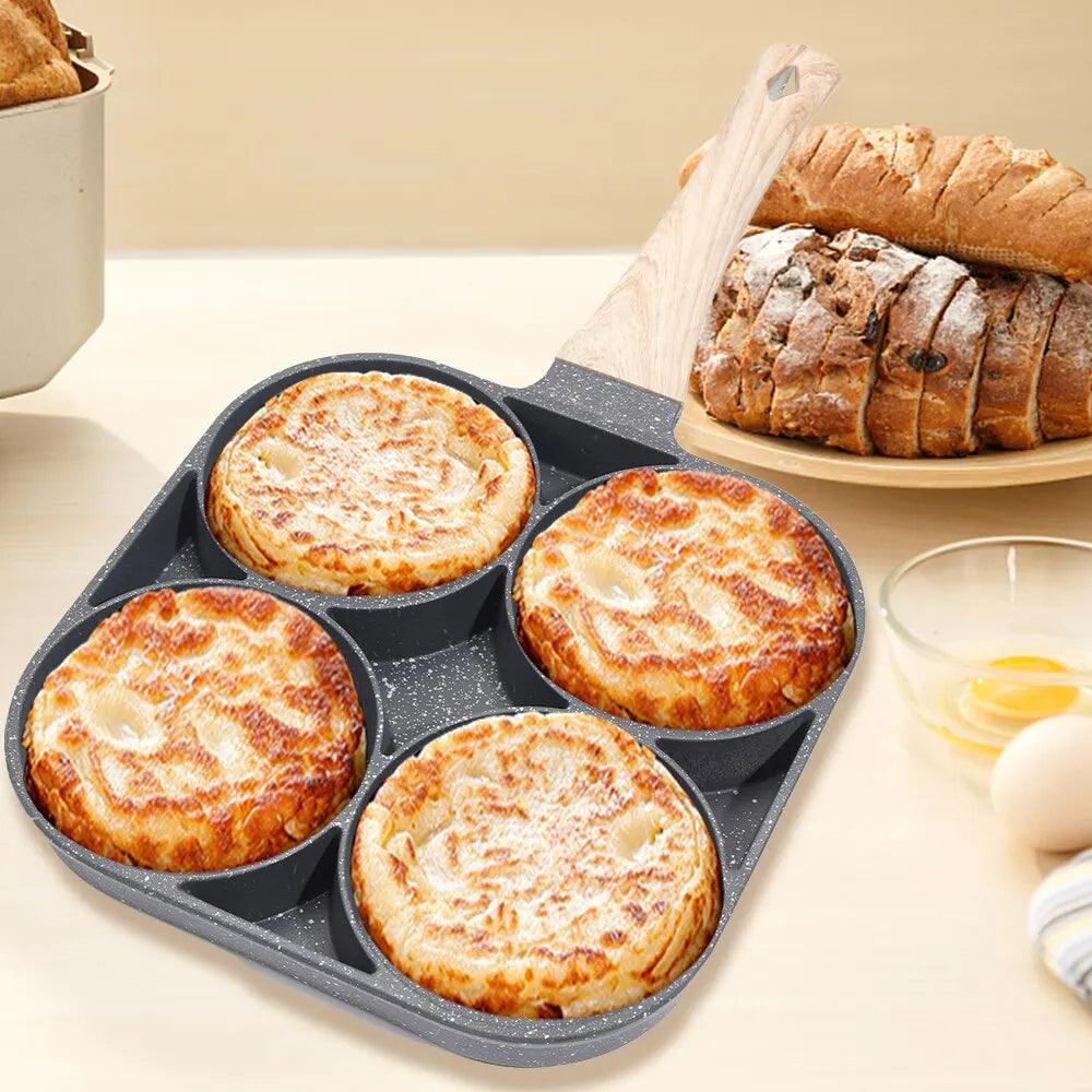 4hole Omelet Pan Frying Pot Thickened Nonstick Egg Pancake Steak Cooking Pans Hamburg Bread Breakfast Maker Induction Cookware - Ammpoure Wellbeing