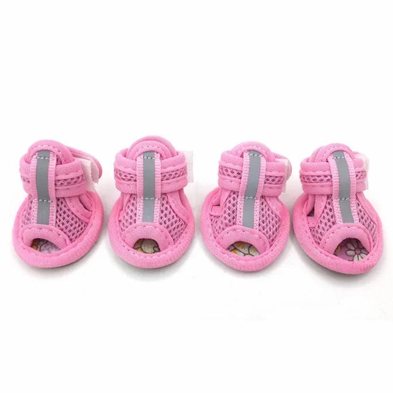 4pc/set Summer Non - slip Breathable Dog Shoes Sandals for Small Dogs Pet Dog Socks Sneakers for Dogs Puppy Blue Cat Shoes Boots - Ammpoure Wellbeing