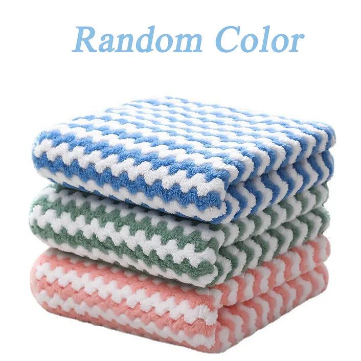 5 - 20PCS Coral Fleece Dishcloths Thickened Kitchen Cleaning Towel Absorbent Non - stick Oil Microfiber Rag Pan Pot Dish Wipe Cloth - Ammpoure Wellbeing