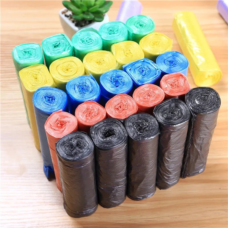 5 Rolls 1 pack 100Pcs Household Disposable Trash Pouch Kitchen Storage Garbage Bags Cleaning Waste Bag Plastic Bag - Ammpoure Wellbeing