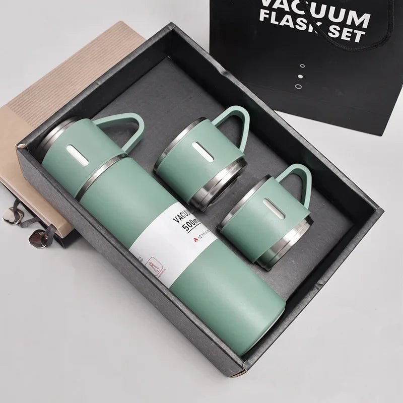 500ML 304 Stainless Steel Vacuum Insulated Bottle Gift Set Office Business Style Coffee Mug Thermos Bottle Portable Flask Carafe - Ammpoure Wellbeing