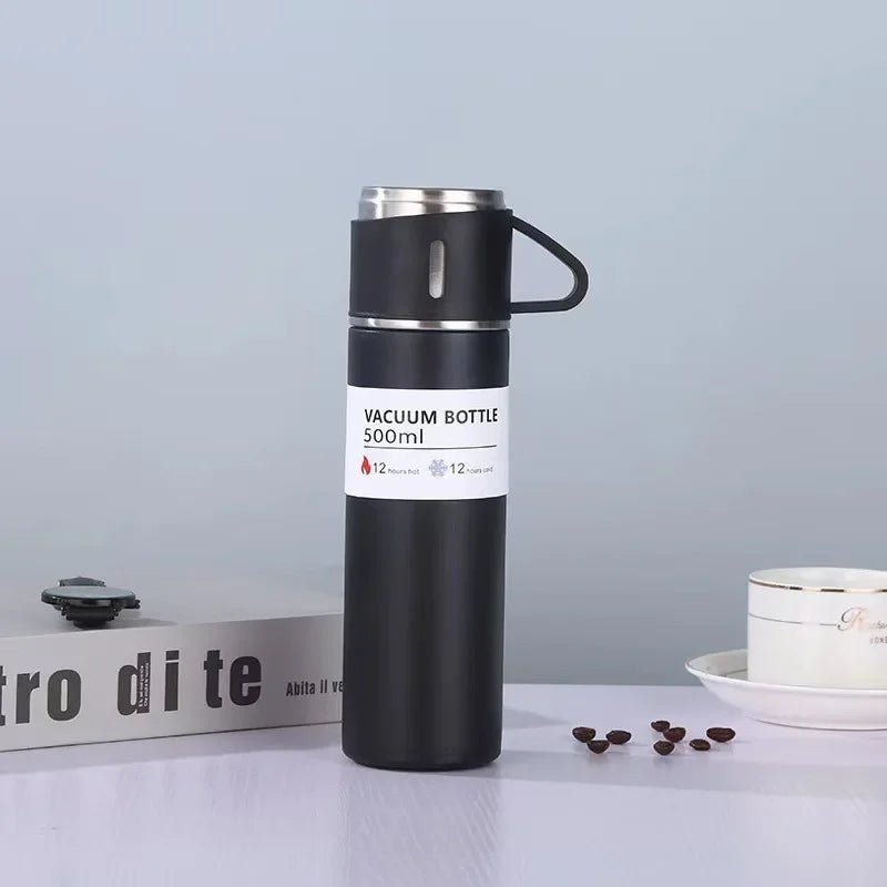 500ML 304 Stainless Steel Vacuum Insulated Bottle Gift Set Office Business Style Coffee Mug Thermos Bottle Portable Flask Carafe - Ammpoure Wellbeing