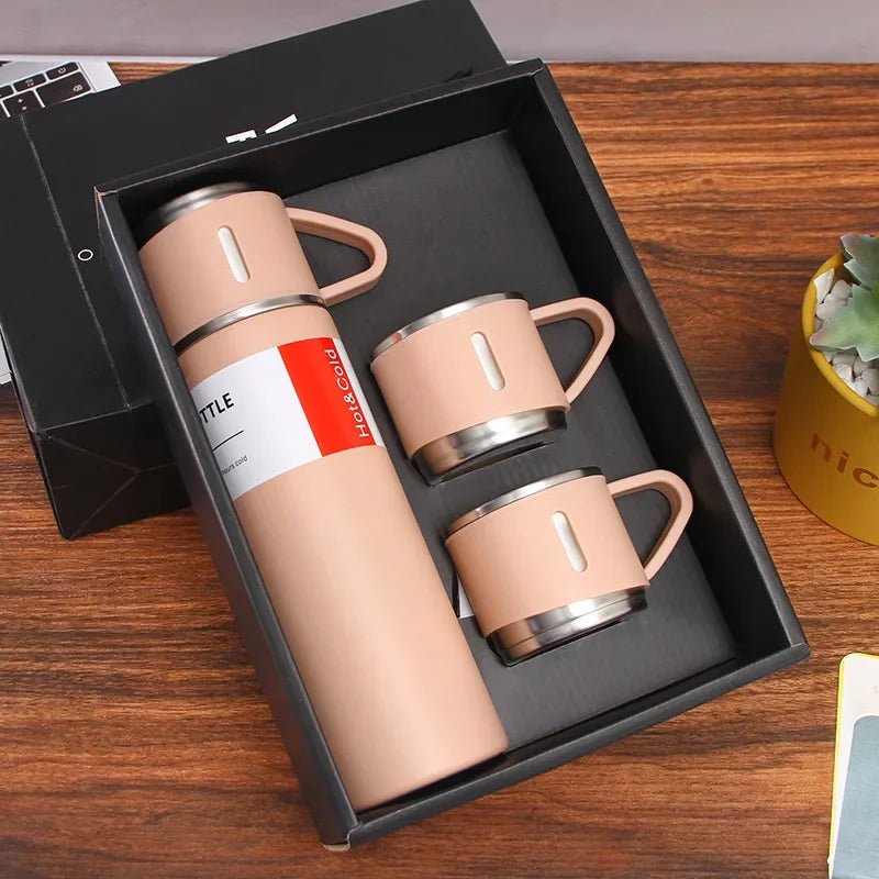 500ML 304 Stainless Steel Vacuum Insulated Bottle Gift Set Office Business Style Coffee Mug Thermos Bottle Portable Flask Carafe - Ammpoure Wellbeing