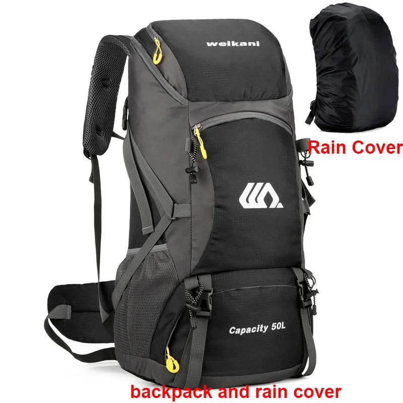 50L Travel Backpack Camping Men Large Hiking Bag Tourist Rucksack Waterproof Outdoor Sports Climbing Mountaineering Bag Luggage - Ammpoure Wellbeing