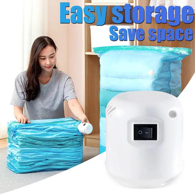 55W Powerful Vacuum Pump Vacuum Bag Clothes Storage Bag Folding Compressed Electric Sealer Machine Space Saver Travel Organizer - Ammpoure Wellbeing