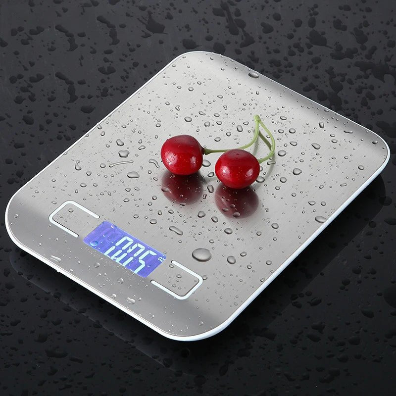 5kg/10kg Rechargeable Kitchen Scale LCD Display Stainless Steel Electronic Scales Home Jewelry Food Snacks Weighing Baking Tools - Ammpoure Wellbeing