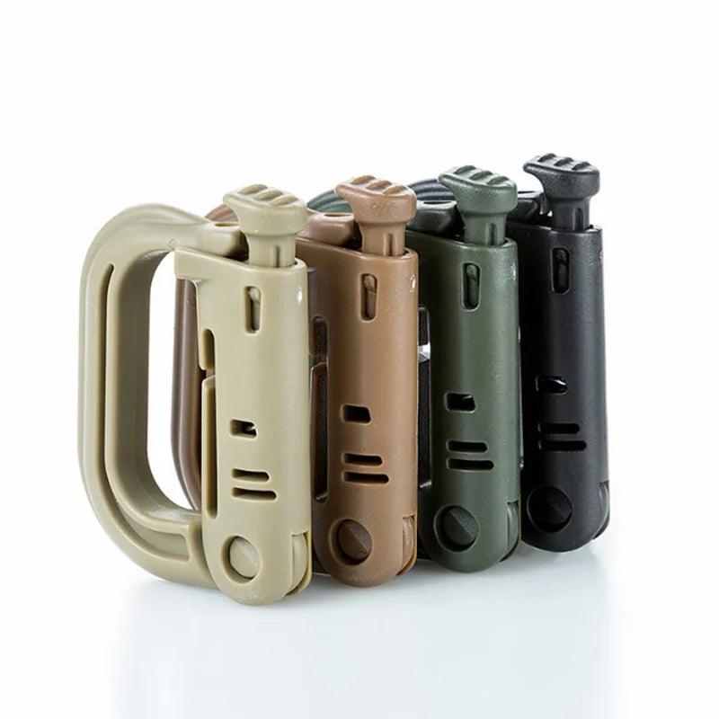 5PC Plasctic Shackle Carabiner D - ring Clip Molle Webbing Backpack Buckle Snap Lock Grimlock Multi Outdoor Hiking Camping Gear - Ammpoure Wellbeing