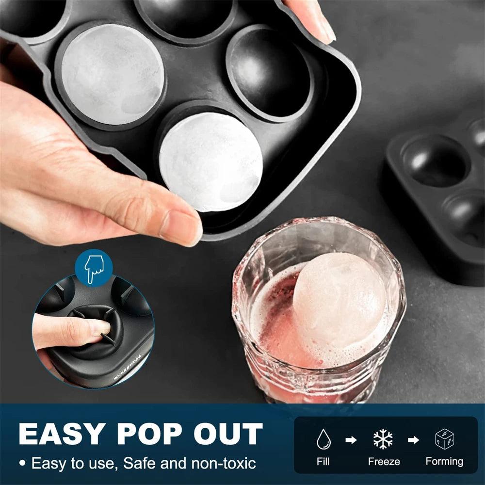 6 Grid Round Square Ice Cube Ball Large Ice Cube Maker For Whiskey Cocktails and Homemade Keep Drinks Chilled Ice Mold - Ammpoure Wellbeing