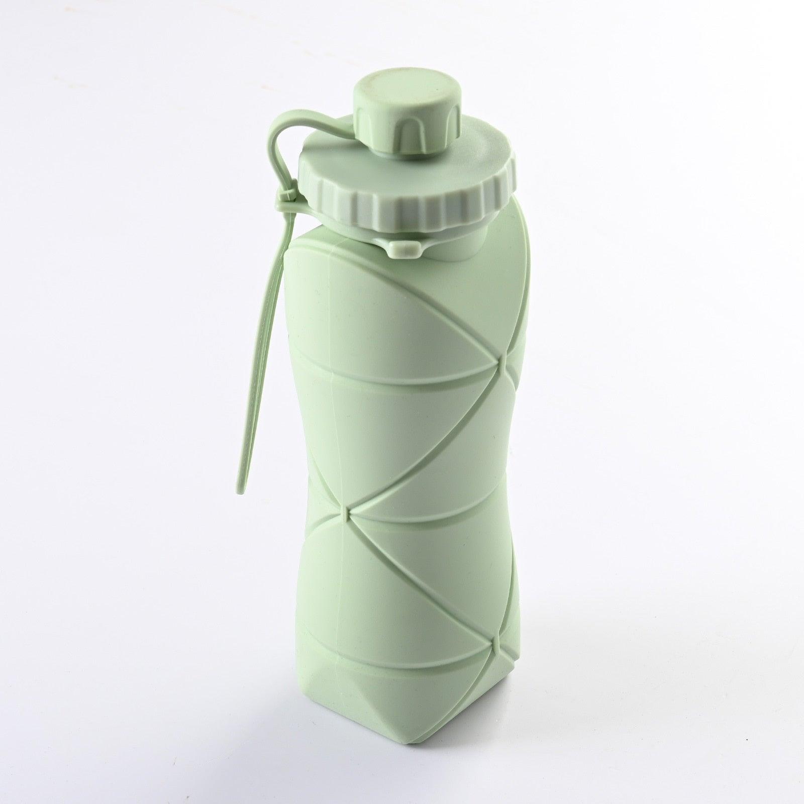 600ml Folding Silicone Water Bottle Sports Water Bottle Outdoor Travel Portable Water Cup Running Riding Camping Hiking Kettle - Ammpoure Wellbeing