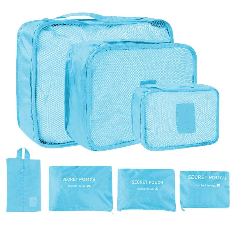 6/7PCS Set Travel Organizer Storage Bags Multifunction Packing Cube Bag For Clothes Tidy Portable Wardrobe Suitcase Pouch Case - Ammpoure Wellbeing