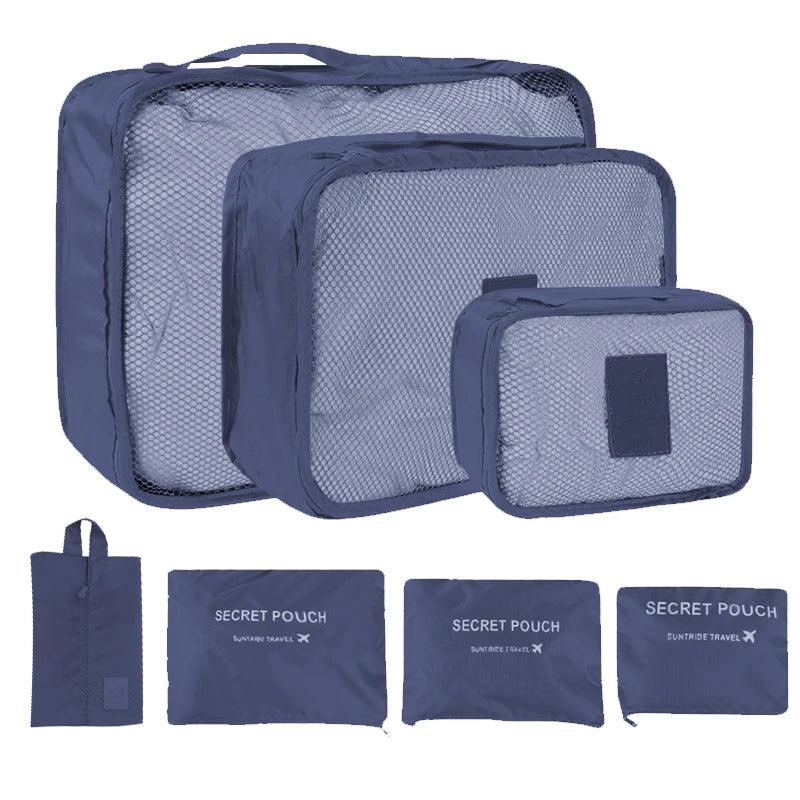 6/7PCS Set Travel Organizer Storage Bags Multifunction Packing Cube Bag For Clothes Tidy Portable Wardrobe Suitcase Pouch Case - Ammpoure Wellbeing