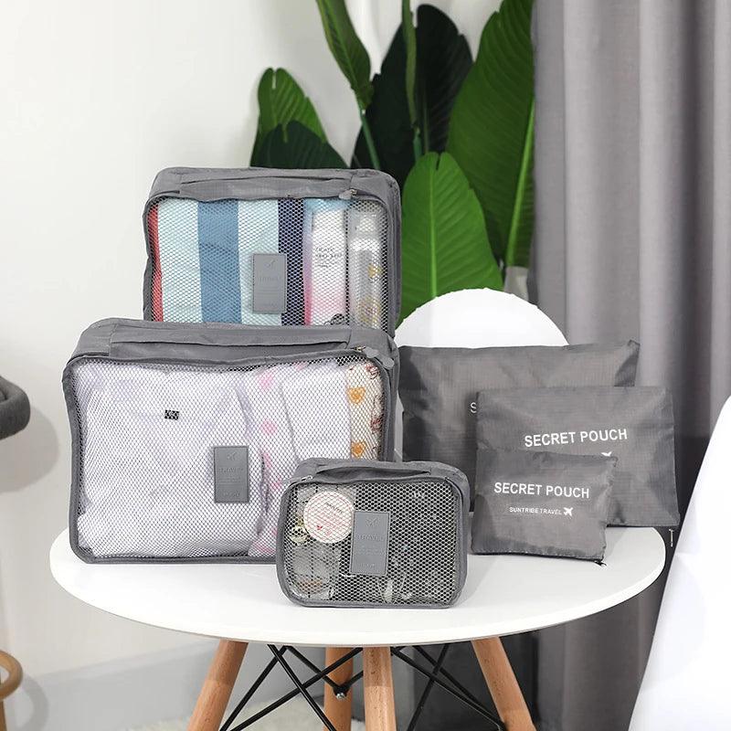 6/7PCS Set Travel Organizer Storage Bags Multifunction Packing Cube Bag For Clothes Tidy Portable Wardrobe Suitcase Pouch Case - Ammpoure Wellbeing