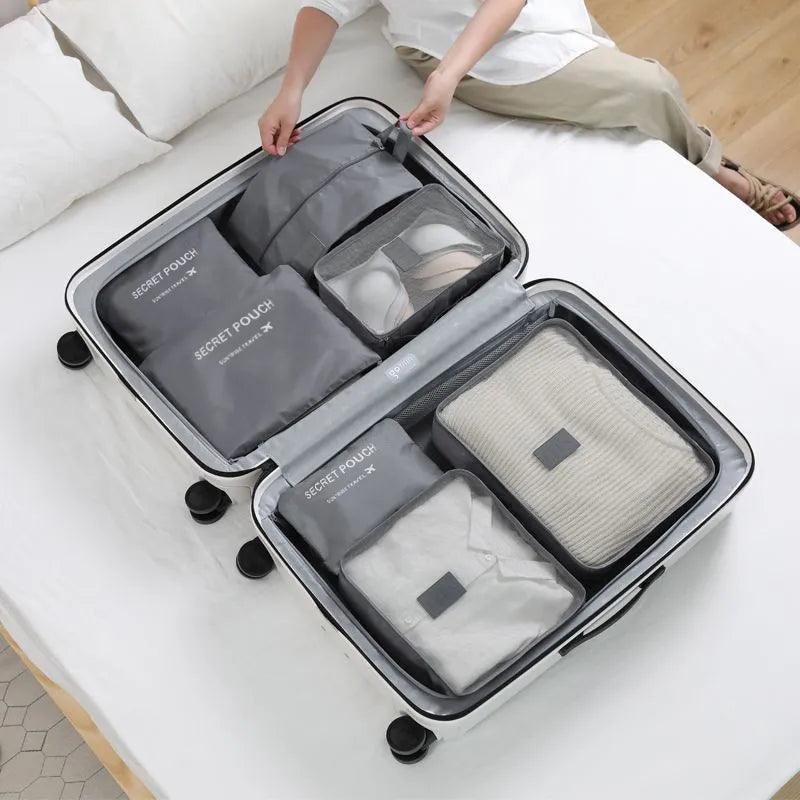 6/7PCS Set Travel Organizer Storage Bags Multifunction Packing Cube Bag For Clothes Tidy Portable Wardrobe Suitcase Pouch Case - Ammpoure Wellbeing