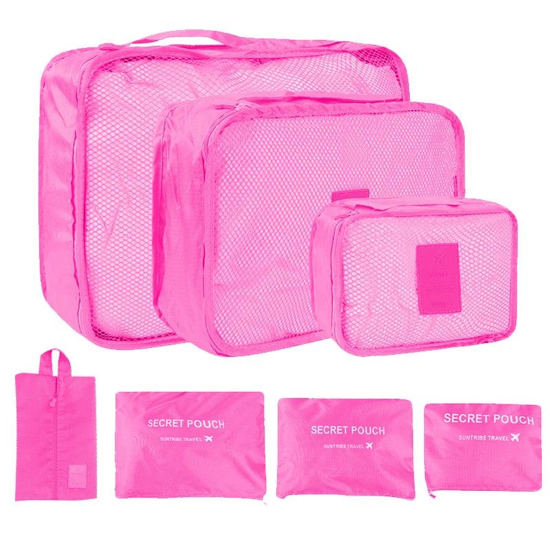 6/7PCS Set Travel Organizer Storage Bags Multifunction Packing Cube Bag For Clothes Tidy Portable Wardrobe Suitcase Pouch Case - Ammpoure Wellbeing