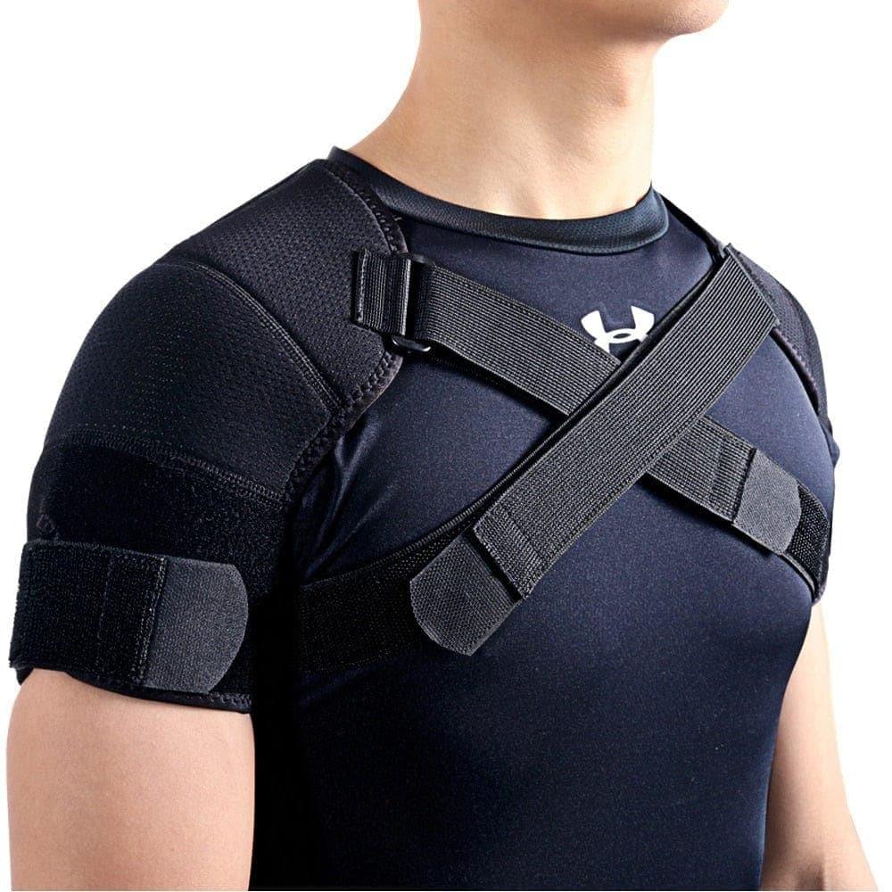 7K - foam Double Shoulder Brace Adjustable Sports Shoulder Support Belt Back Pain Relief Double Bandage Cross Compression - Ammpoure Wellbeing