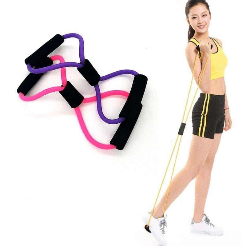 8 Word Chest Fitness Home Gym Rubber Loop Latex Resistance Exerciser Equipment Stretch Yoga Training Elastic Bands For Fitness - Ammpoure Wellbeing
