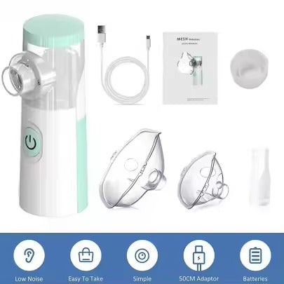 UK Handheld Inhale Nebulizer Portable, Autocleaning, Silent Green