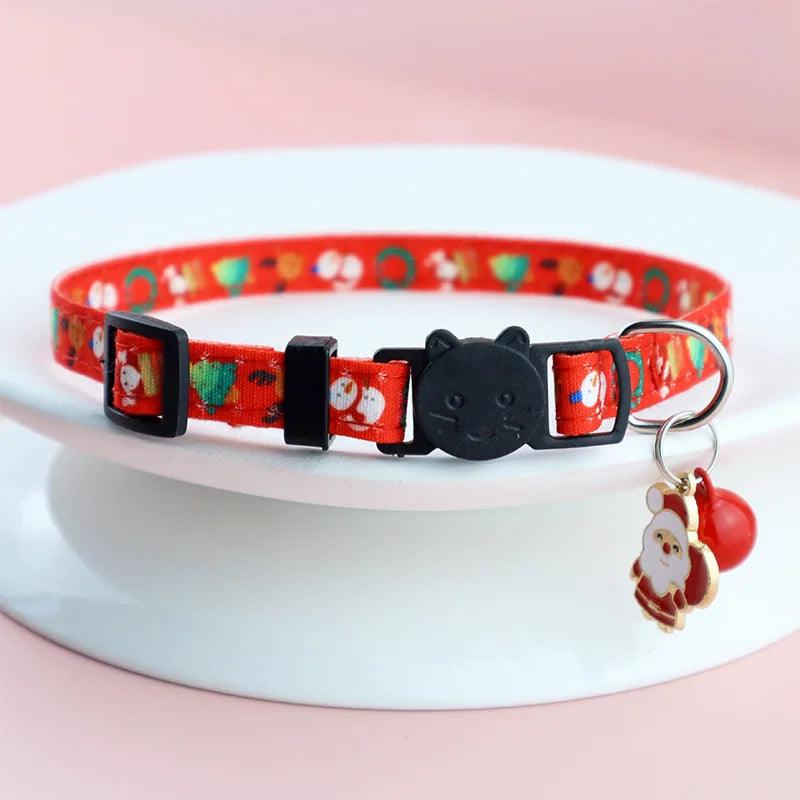Adjustable Cat Collar Christmas Pet Collar with Bells and Bows Small Pendant Decoration To Prevent Getting Lost for Cats Puppies - Ammpoure Wellbeing