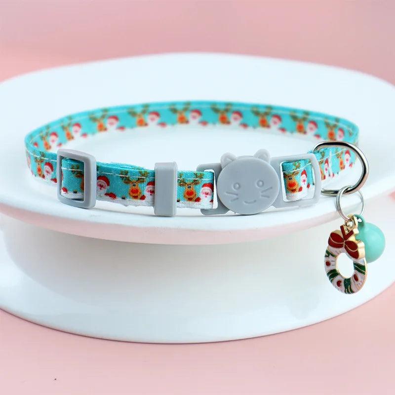 Adjustable Cat Collar Christmas Pet Collar with Bells and Bows Small Pendant Decoration To Prevent Getting Lost for Cats Puppies - Ammpoure Wellbeing