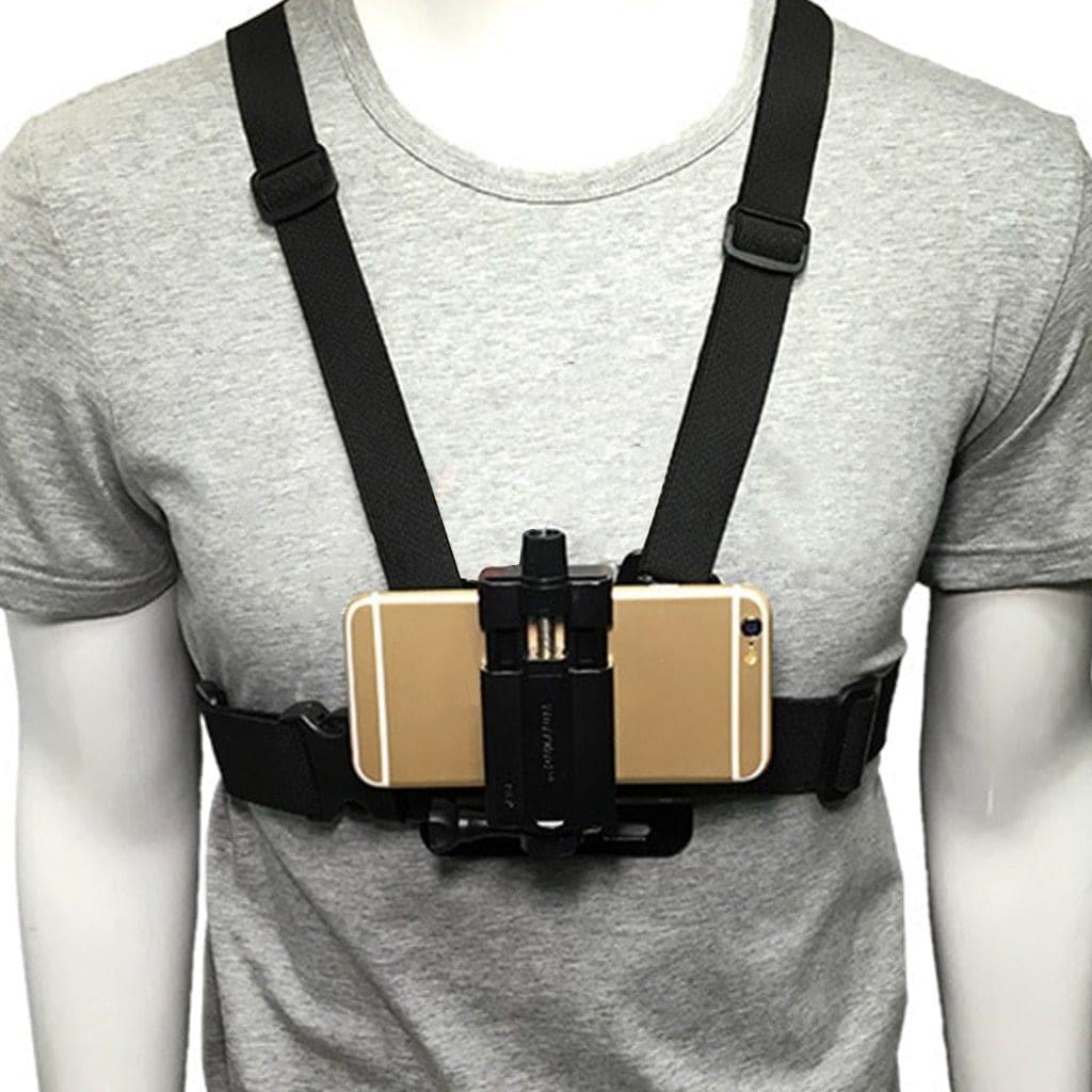 Adjustable Mobile Phone Holder Chest Mount Harness for iPhone, Samsung, Xiaomi, Huawei more - Ammpoure Wellbeing