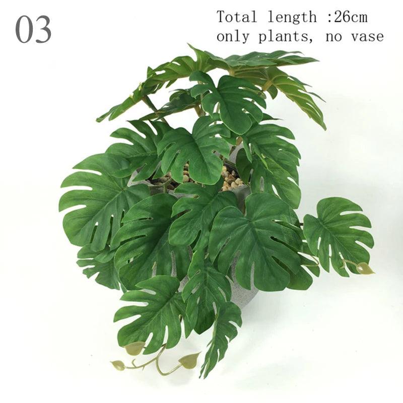 Artificial Terrarium Plant for Reptile Amphibian for Tank Pet Habitat Decorations Lifelike Tropical Leaves Plastic Leaf Rattan - Ammpoure Wellbeing