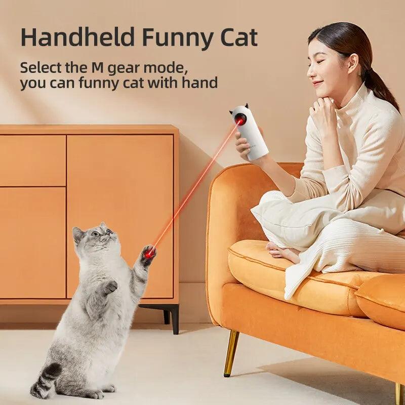 Automatic Cat Toys Interactive Smart Teasing Pet LED Laser Indoor Cat Toy Accessories Handheld Electronic Cat Toy For Dog - Ammpoure Wellbeing