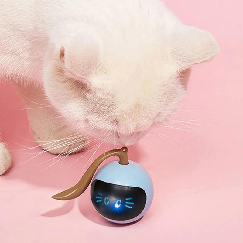 Automatic Pet Smart Interactive Cat Toy Colorful LED Self Rotating Ball Toys USB Rechargeable Kitten Electronic Cat Ball Toys - Ammpoure Wellbeing