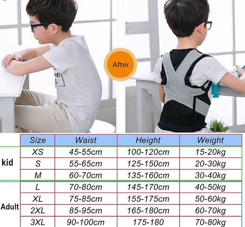Back Shoulder Support Belt Posture Corrector for Adult Children Back Straightener Braces Lumbar Support Straight Shoulder Tights - Ammpoure Wellbeing