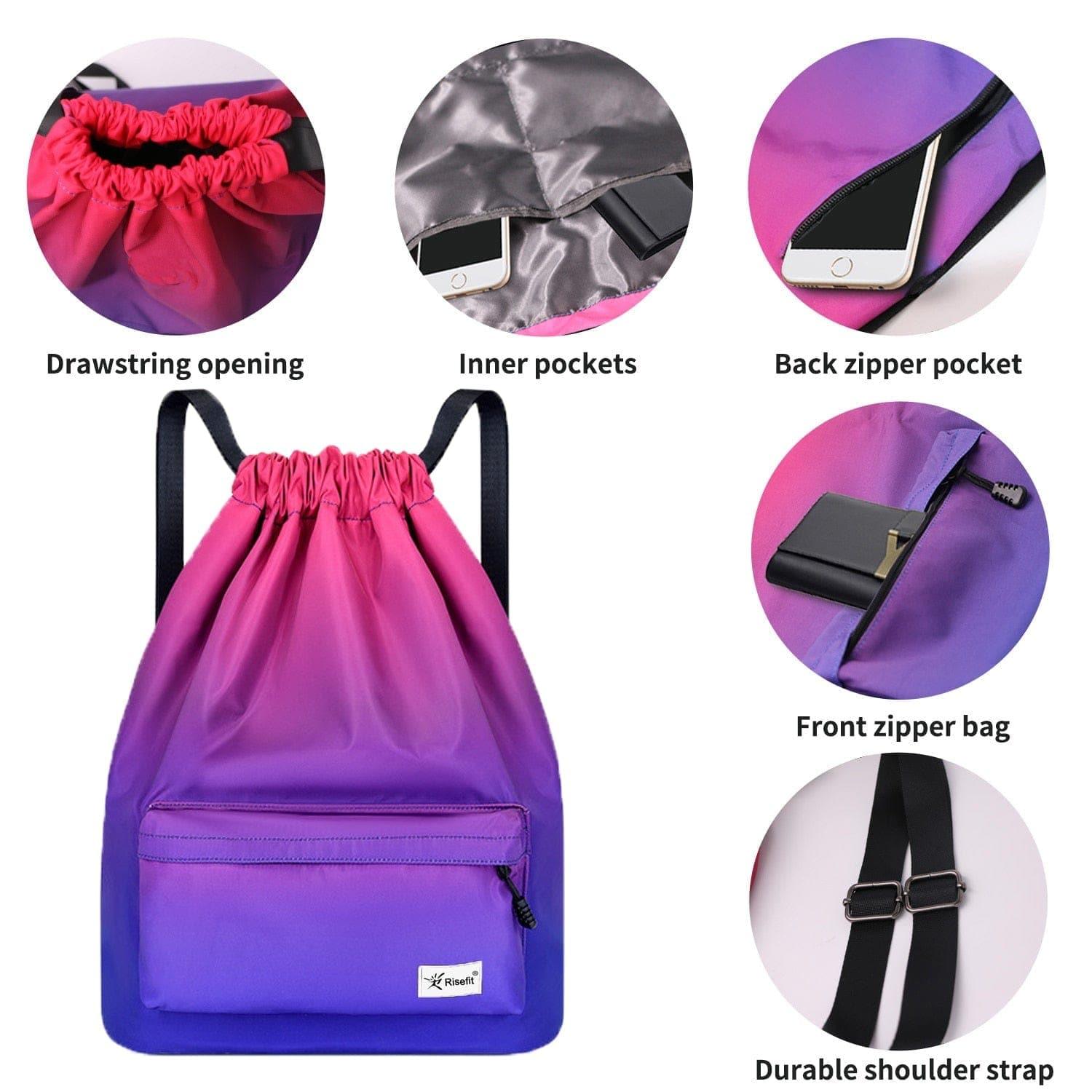 Bag Summer Waterproof Gym Bag Sports Bag Travel Drawstring Bag Outdoor Bag Backpack for Training Swimming Fitness Bags Softback - Ammpoure Wellbeing