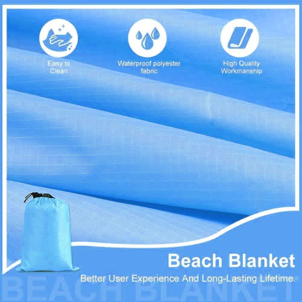 Beach Blanket Sandproof 200 X 210cm Waterproof Beach Mat Lightweight Picnic Blanket for Travel Hiking Sports - Ammpoure Wellbeing 🇬🇧