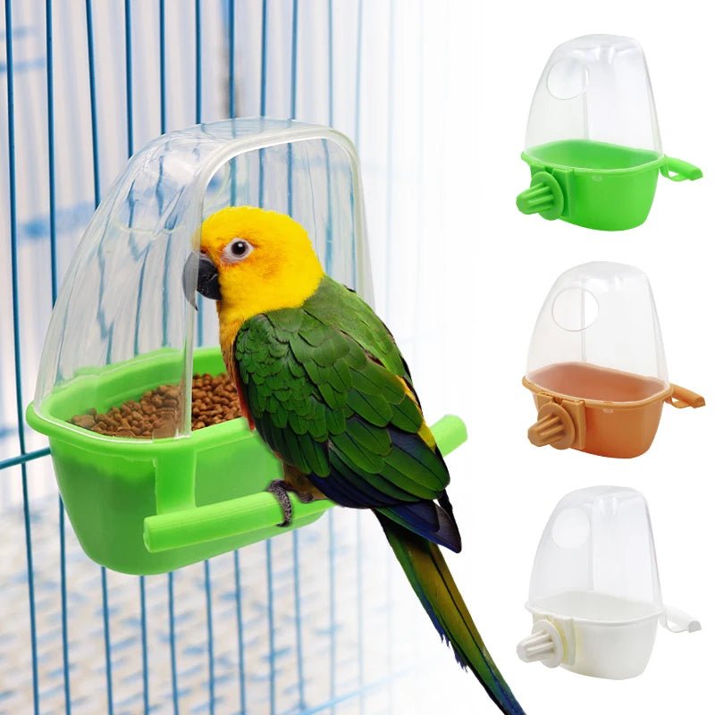 Bird Feeder Cups Parrot Bird Cage Feeder Bowl Plastic Hanging Food Container Bowl For Bird Indoor Outdoor Bird Accessories 1Pcs - Ammpoure Wellbeing