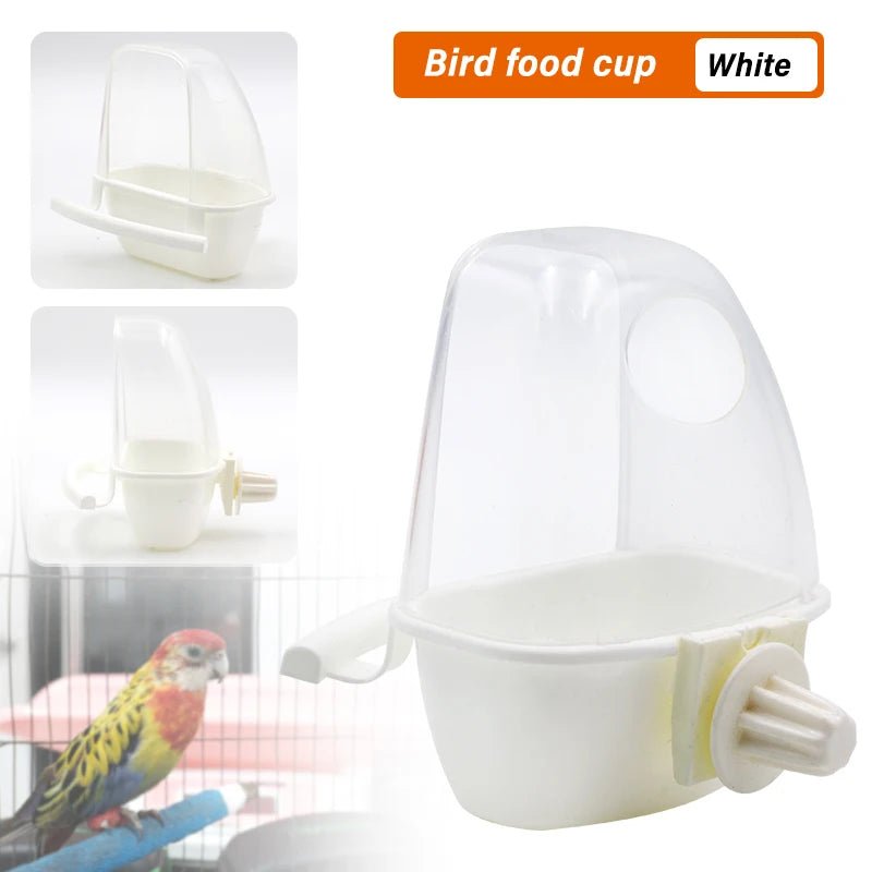 Bird Feeder Cups Parrot Bird Cage Feeder Bowl Plastic Hanging Food Container Bowl For Bird Indoor Outdoor Bird Accessories 1Pcs - Ammpoure Wellbeing