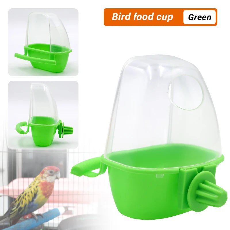 Bird Feeder Cups Parrot Bird Cage Feeder Bowl Plastic Hanging Food Container Bowl For Bird Indoor Outdoor Bird Accessories 1Pcs - Ammpoure Wellbeing