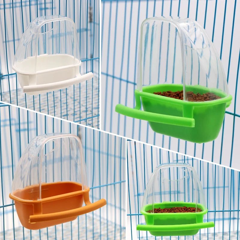 Bird Feeder Cups Parrot Bird Cage Feeder Bowl Plastic Hanging Food Container Bowl For Bird Indoor Outdoor Bird Accessories 1Pcs - Ammpoure Wellbeing