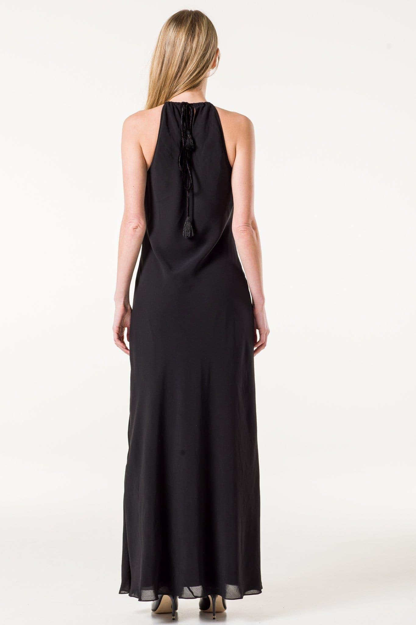 Black Evening Georgette Dress - Ammpoure Wellbeing