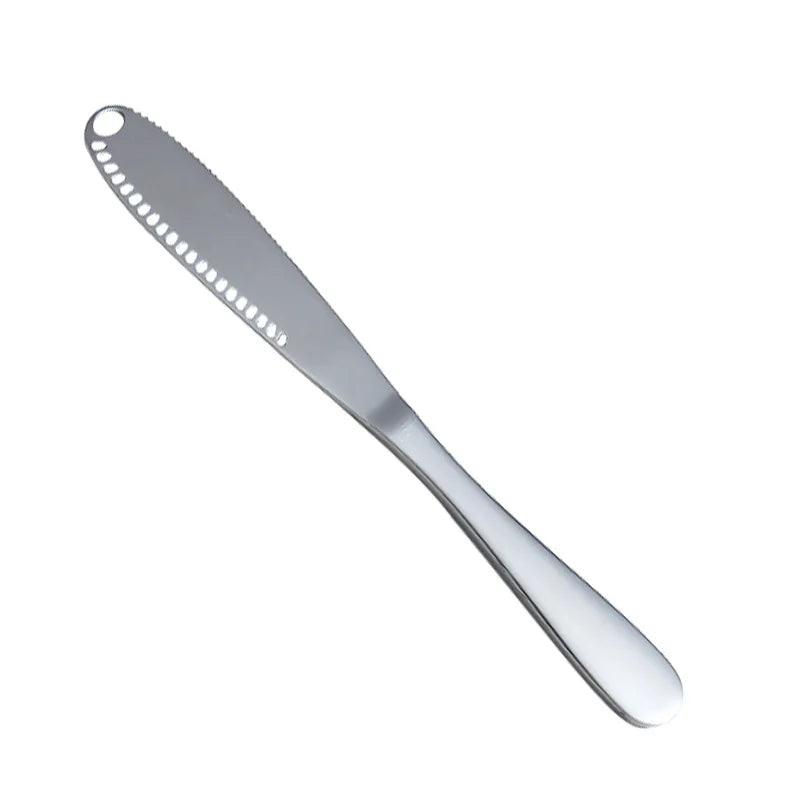 Butter Knife Holes Cheese Dessert Knife Stainless Steel Jam Knife Cutlery Toast Wipe Cream Bread Cheese Cutter Kitchen Tools - Ammpoure Wellbeing