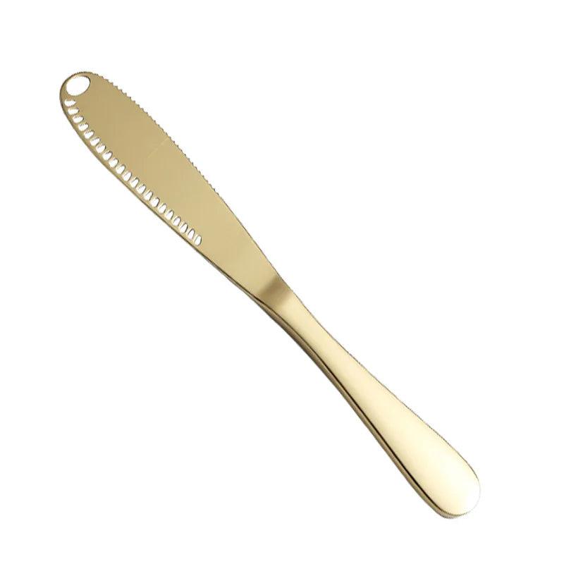 Butter Knife Holes Cheese Dessert Knife Stainless Steel Jam Knife Cutlery Toast Wipe Cream Bread Cheese Cutter Kitchen Tools - Ammpoure Wellbeing