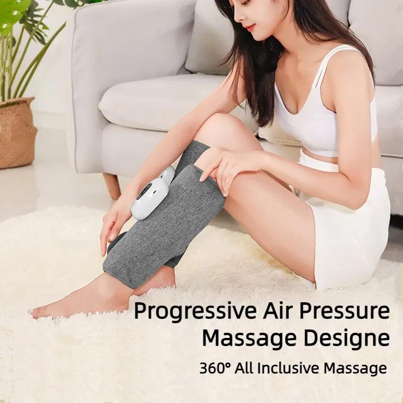 Calf Massager Electric Leg Massage Device 3 Modes Double Longcolumn Airbag Air Pressure Massage Relieve Muscle USB Charging - Ammpoure Wellbeing