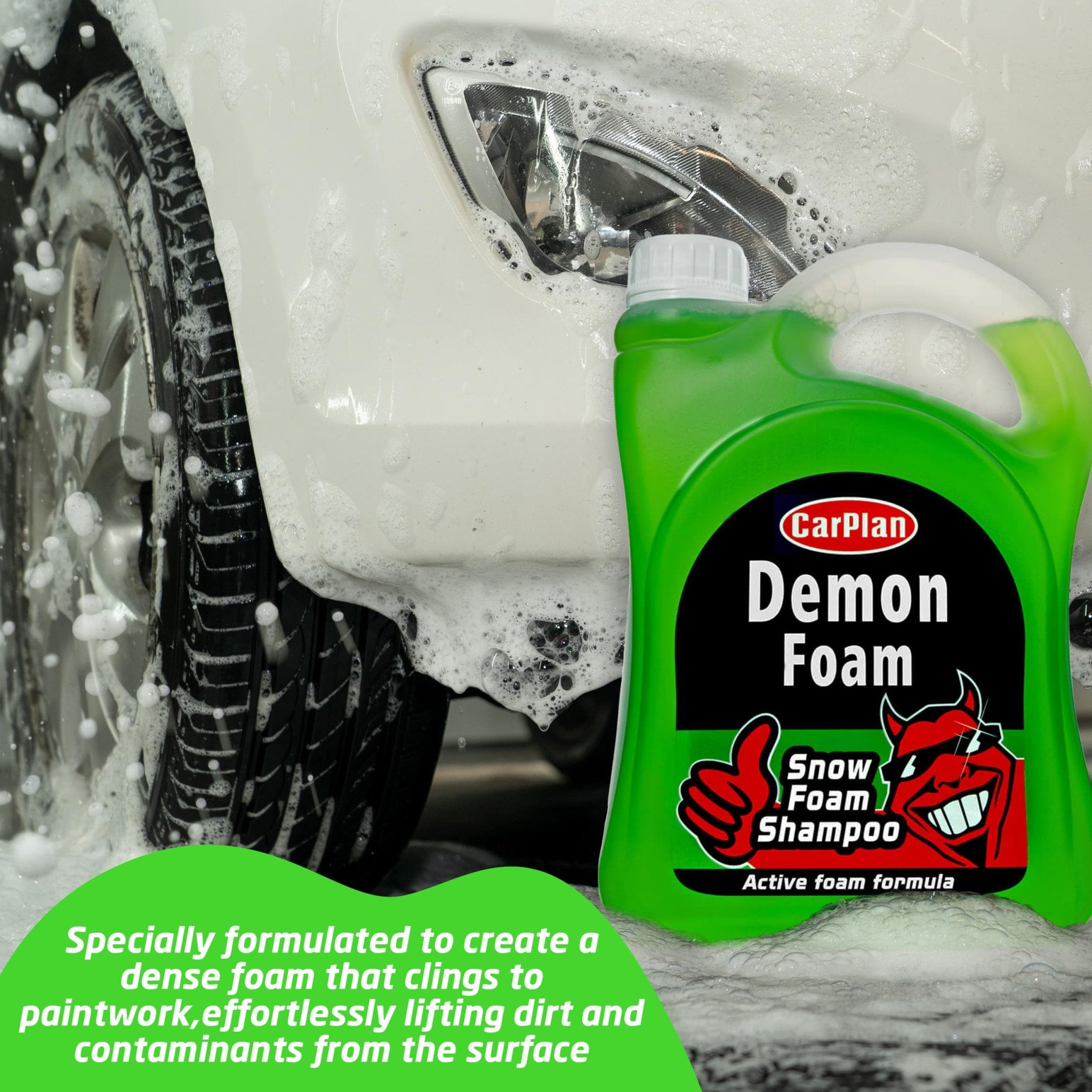 CarPlan Demon Snow Foam Car Shampoo with Gun, 2 L - Ammpoure Wellbeing