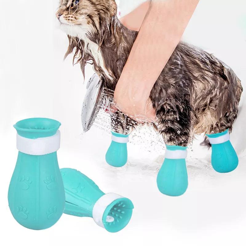 Cat Claw Protector Bath Anti - Scratch Cat Shoes For Cat Adjustable Pet Bath Wash Boots Cat Paw Nail Cover Pet Grooming Supplies - Ammpoure Wellbeing