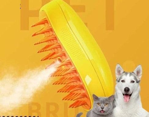 Cat & Dog Grooming Comb with Electric Spray Water Spray Soft Silicone Depilation Brush Kitten Pet Bath Brush Grooming Supplies - Ammpoure Wellbeing