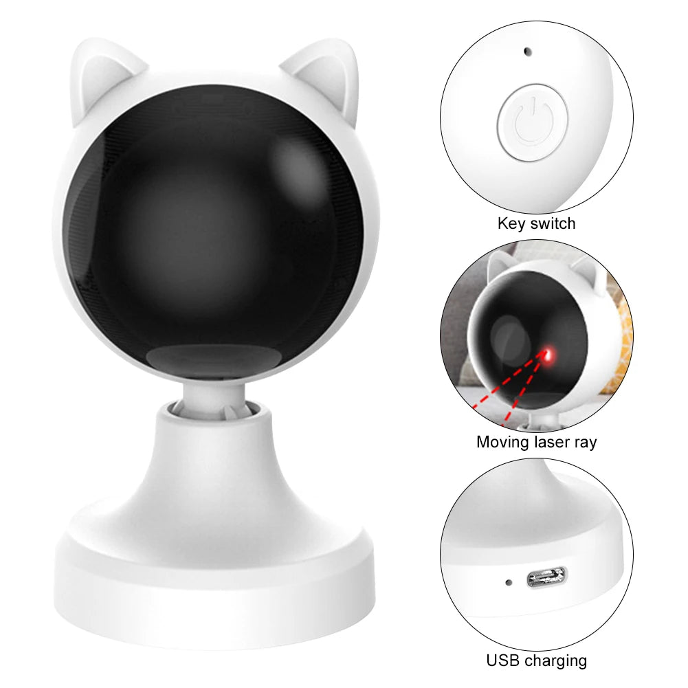 Cat Laser Toy Cat Red Dot Exercising Toys USB Rechargeable Interactive Cat Laser Toy 1200Mah Fast/Slow Mode Pet Supplies - Ammpoure Wellbeing