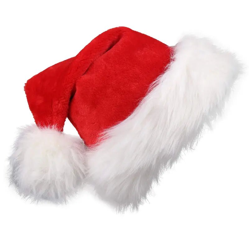 Christmas Santa Hat Xmas Long Plush Holiday Red Hat For Adults And Kids Unisex 2024 New Year Festive Party Supplies - Ammpoure Wellbeing